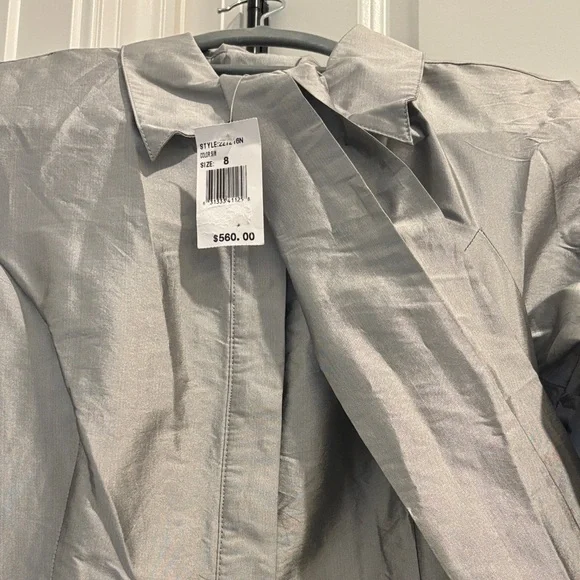 NWT Rickie Freeman Teri Jon taffeta floral front-button cocktail dress, Size 8 - Picture 9 of 15